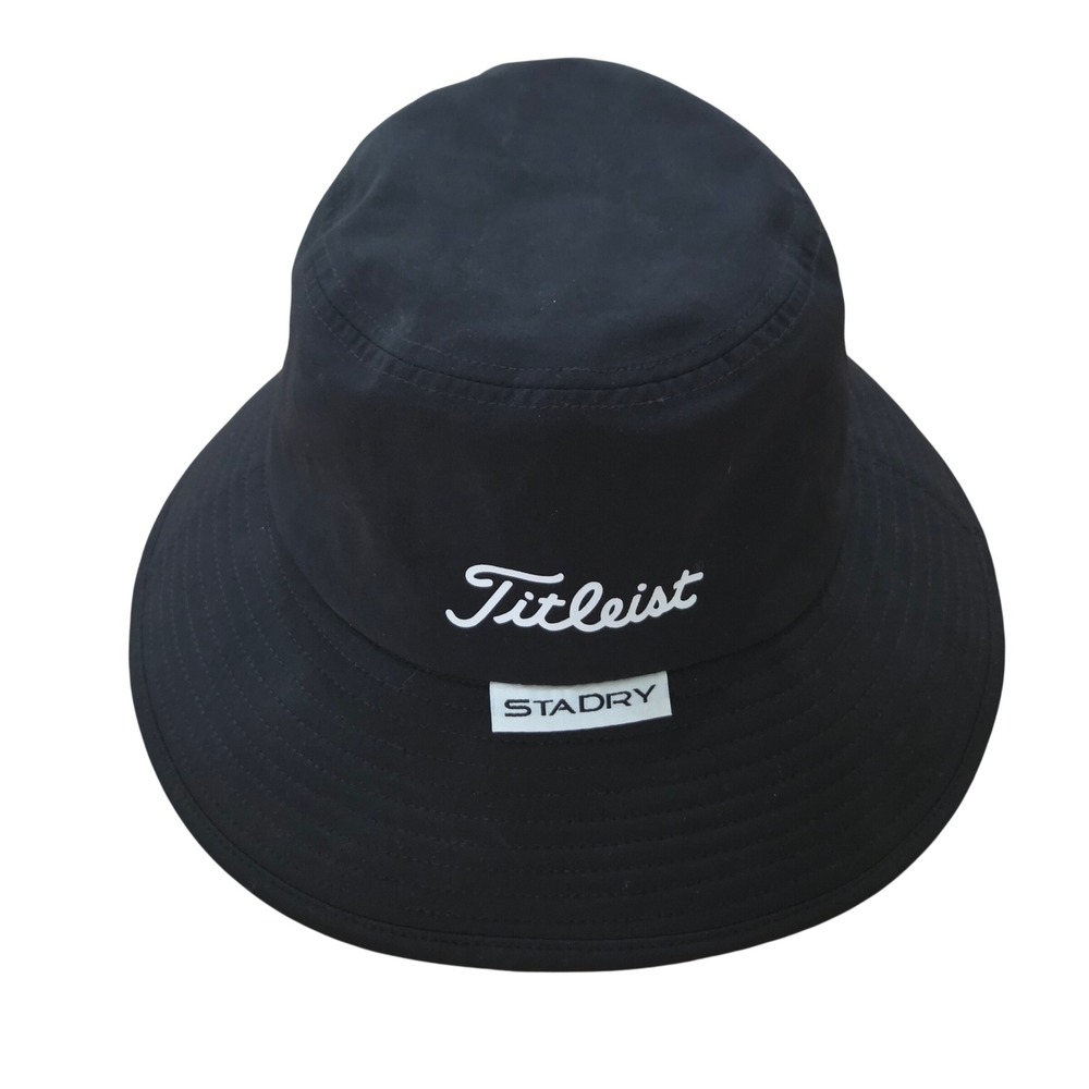 Titleist StaDry Bucket Hat Unisex S/M Black Polyester Excellent Golf Rain Cap - Picture 4 of 8
